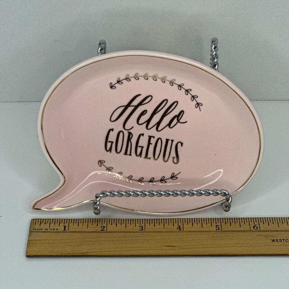 Kate Aspen Trinket Dish Hello Gorgeous with Gold Accent